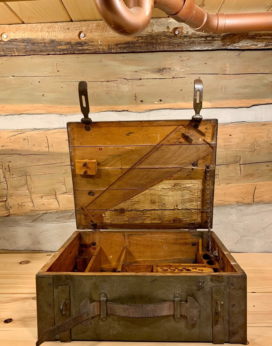 US Army Military Wooden Tool Chest For Rifle ~ Vintage Empty Tool