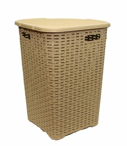 Seville Classics 3-Tier Storage Basket Tower – Hand-Woven Baskets On Steel Frame For Home Organization - View #2