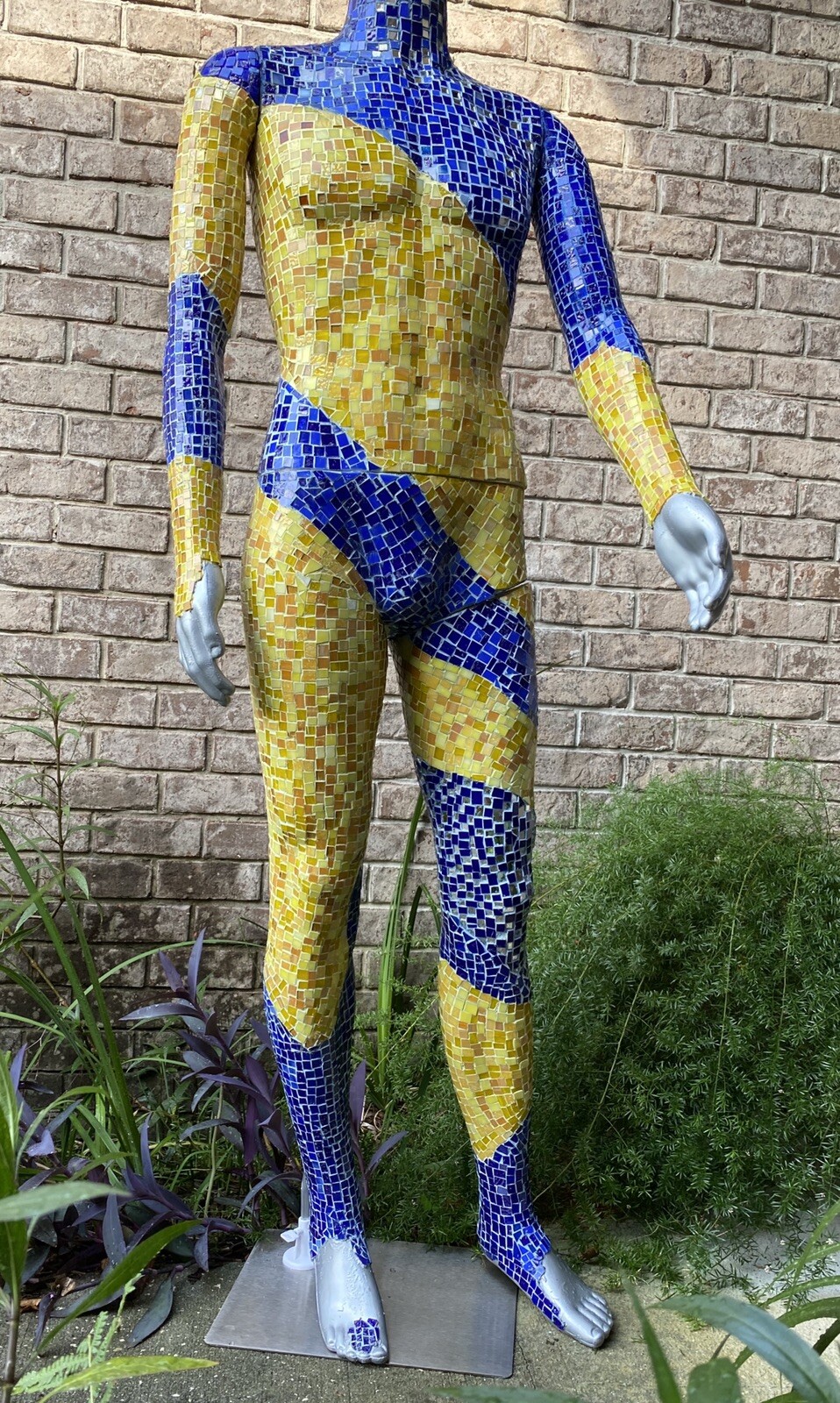 Mannequin Ukrainian Soldier Contemporary Art Sculpture Mosaic Stained