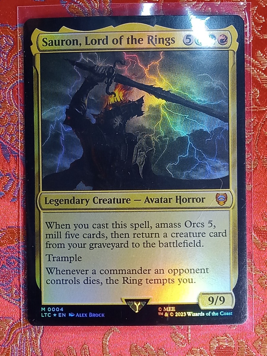MTG Sauron Card Foil : Sauron, Lord Of The Rings (Mythic) - Near Mint,  Commander LOTR Set MTG Card