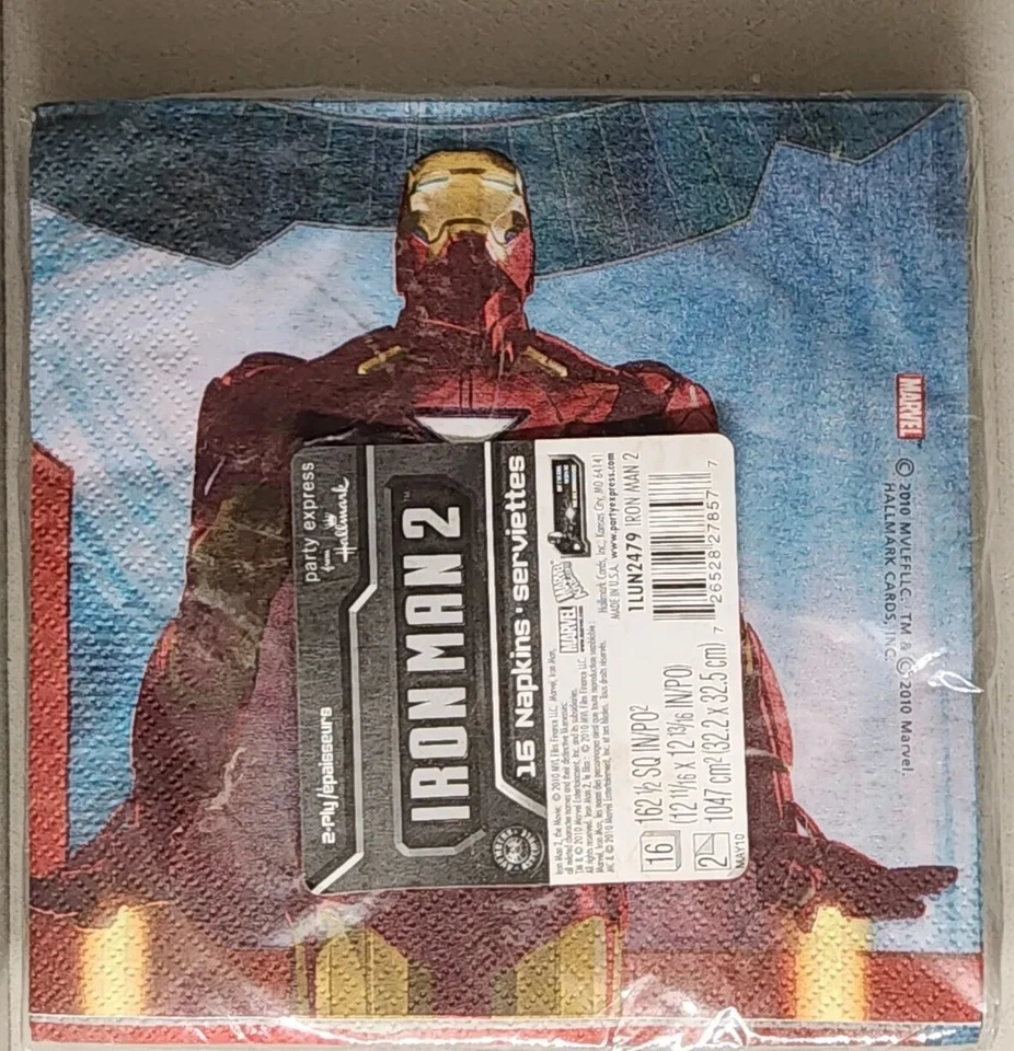 IRON MAN 2 servilletas de almuerzo / 16 unidades MARVEL AVENGERS / suministros para fiestas de cumpleaños Foto 2 de 2