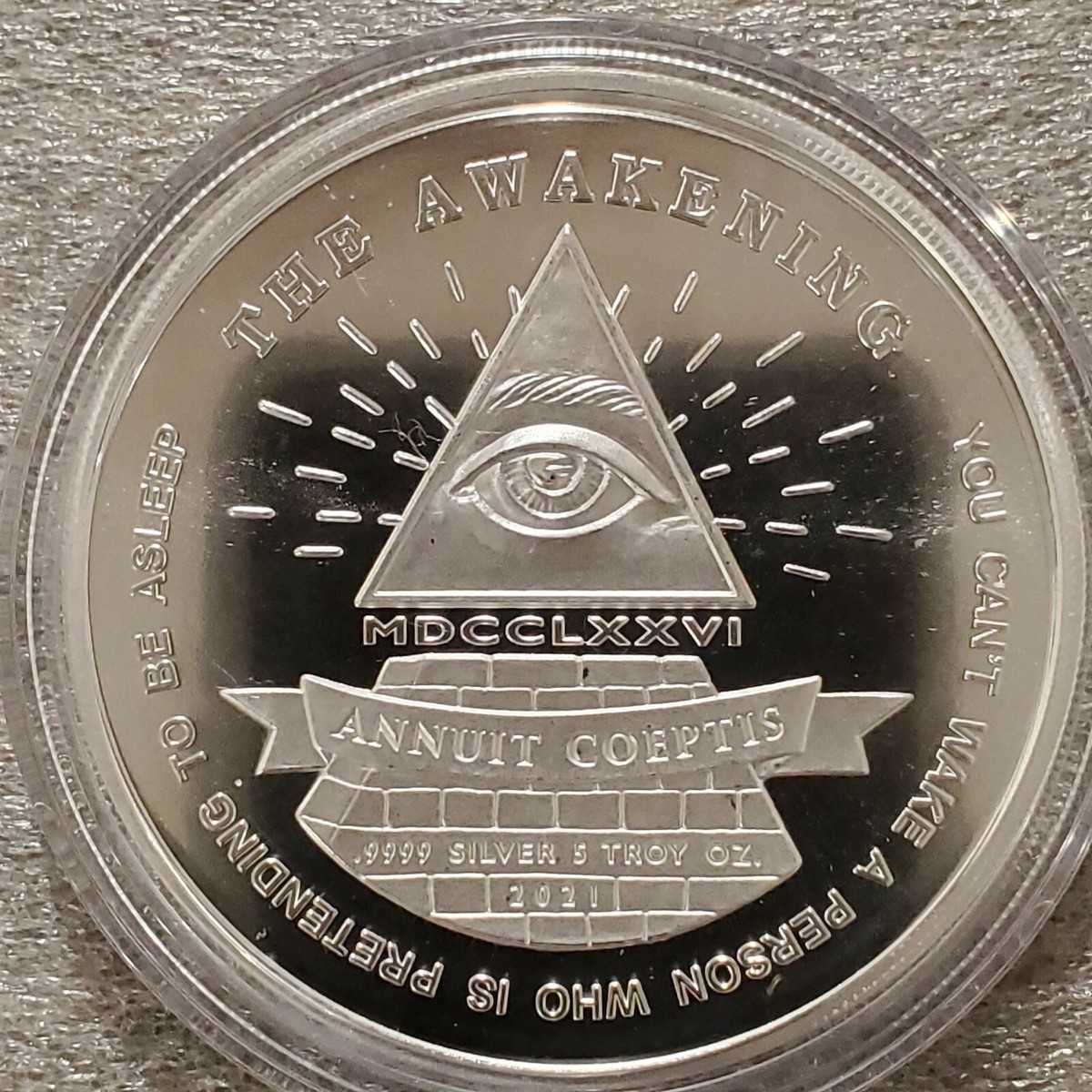 激レア☆大型 銀貨 2022 Awakening 5oz Wall Street Buy 2022 5 oz Welcome to Wall Street High Relief Silver