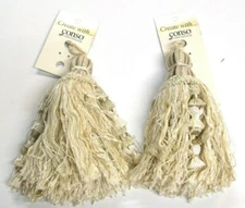(2) Conso Tassels ~ Ivory ~ 6" Length **NEW**