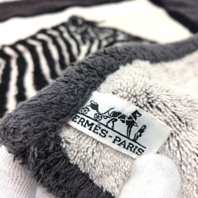 HERMES zebra Towel blanket cotton Black/gray | eBay