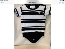 Two Feet Ahead Boys Black/White Fleur De Lis One Piece/12 Months