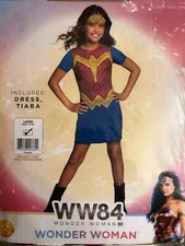 GIRLS WONDER WOMAN WW84 CHILD COSTUME - DRESS TIARA - All Sizes NWT