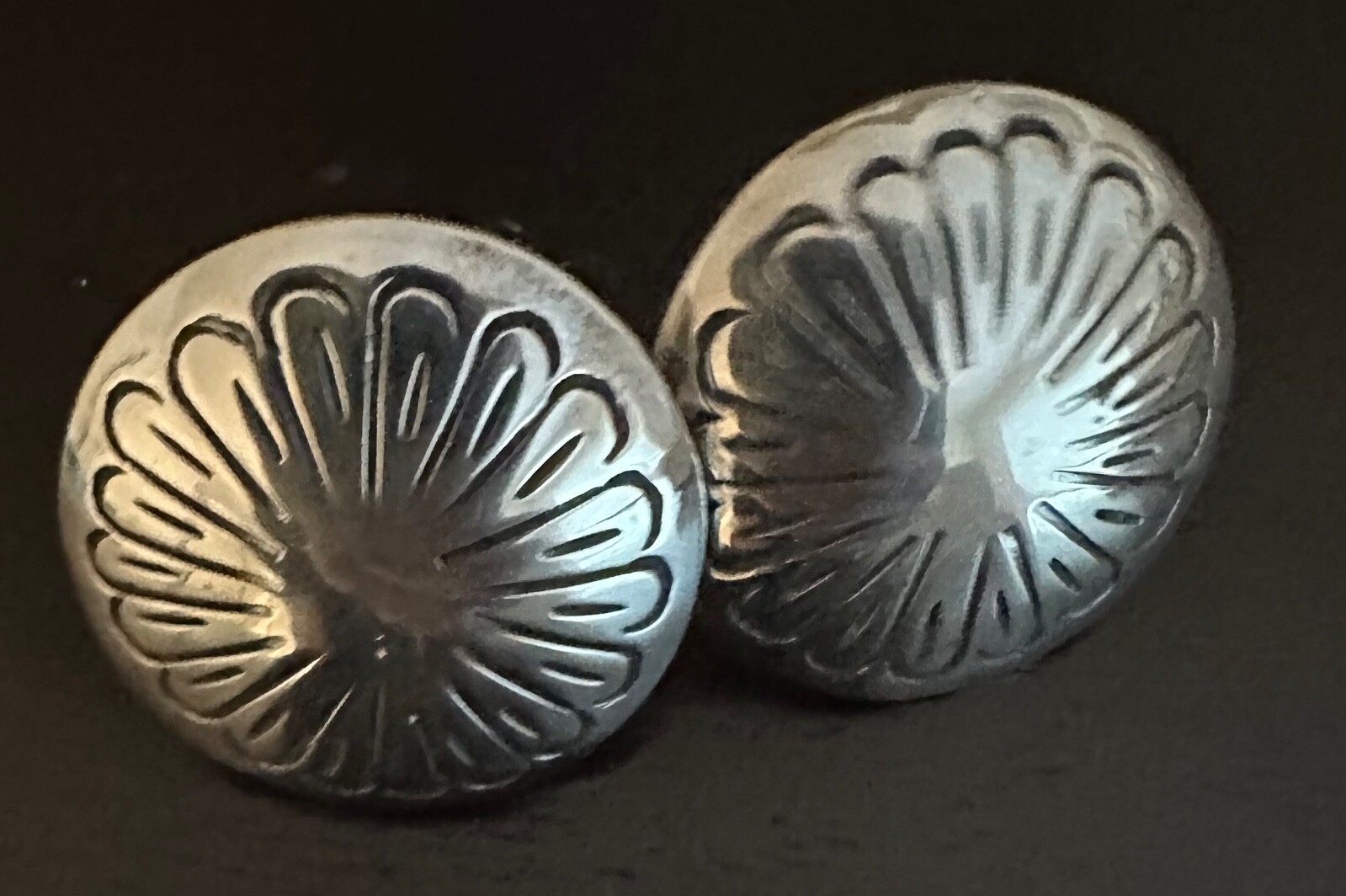 Sterling Silver Native American Button Necklace &… - image 3