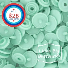 1000 Sets KAM Snaps: PASTEL GREEN-Size 16/T3-Plastic Snap Buttons Ribbon Crafts