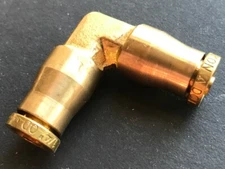 1/4" Tube OD x 1/4" Tube OD Alkon Brass 90° Degree Elbow Push To Connect DOT 