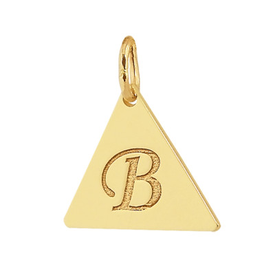 14K massives Gelbgold 1/2'' kleines Dreieck Initiale Charm Anhänger Schmuck GC27