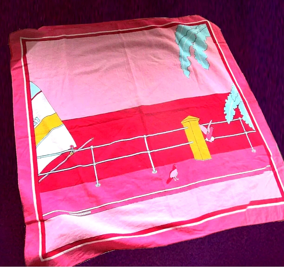 ¿Vintage? Bufanda italiana Biba Look años 70 80 náutica tropical Italia ¡Nueva ola! Foto 4 de 4