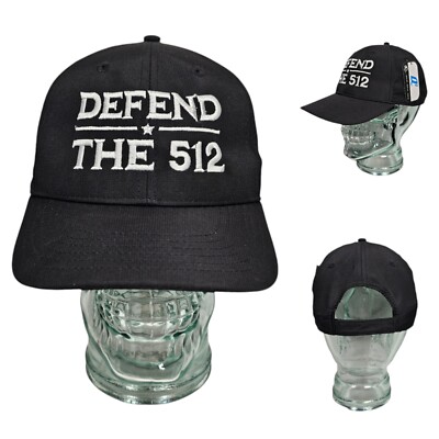 Defend The 512 Embroidery Q3 Technology Strapback Hat Adjustable Cap Black NEW