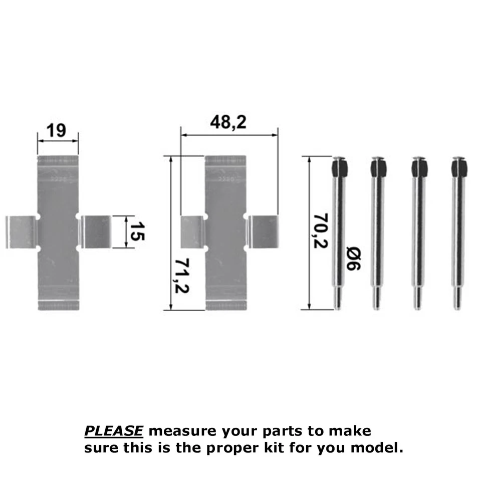 OEM Ate Front Caliper Brake Pad Sliding Pin Spreader Spring Kit 1963-76 Mercedes - Image 3 of 4
