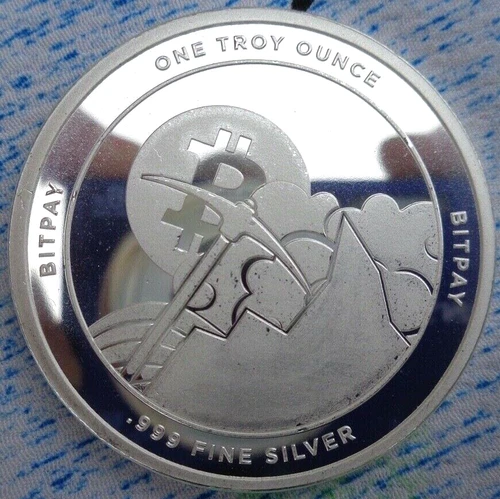 1 oz. BitPay BitCoin Cryptocurrency art rounds .999 fine silver