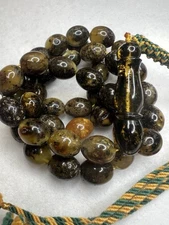 Natural Baltic Black  Amber Islamic prayer Beads Worry Beads  45 Beads..46.8 Gr