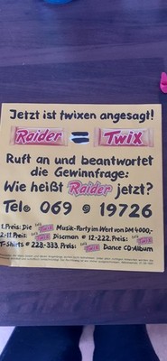 Werbung Raider Ist Twix Sonst Ändert Sich Nichts Von 1991