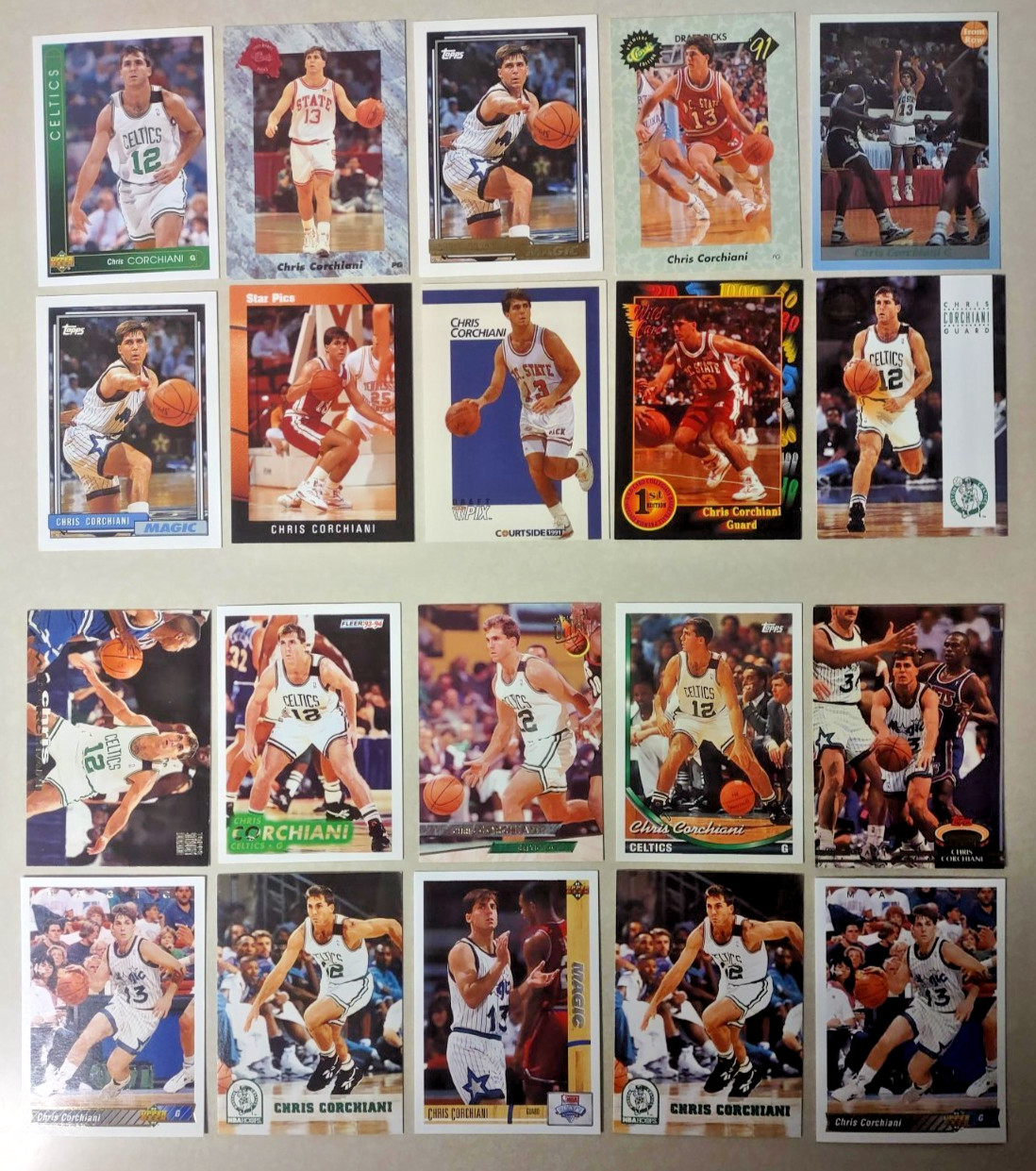 20 card lot of CHRIS CORCHIANI w/ROOKIES! NBA Magic Must for Collector! FREE S&H