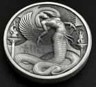 2 oz Antique Wadjet Egyptian Gods High Relief .999 Fine Silver BU Round