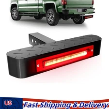 2" Receiver Tow Hitch Step Bar for Truck SUV w/ LED 6 Mode Lights Black