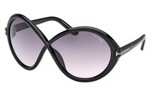 NEW TOM FORD FT1070 01B SHINY BLACK/GRADIENT SMOKE AUTHENTIC SUNGLASSES 68-5-125