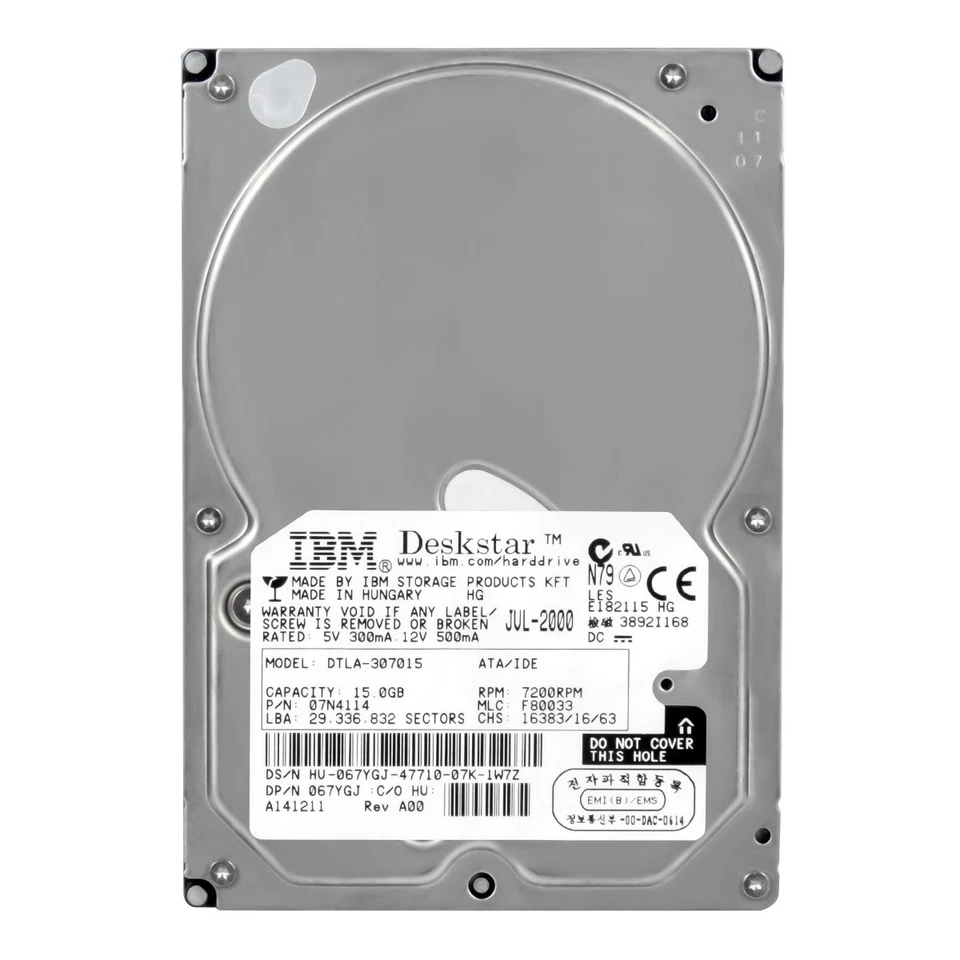 IBM 07N4114 15GB 7.2K 2MB ATA 3.5'' DTLA-307015 - Immagine 3 di 3