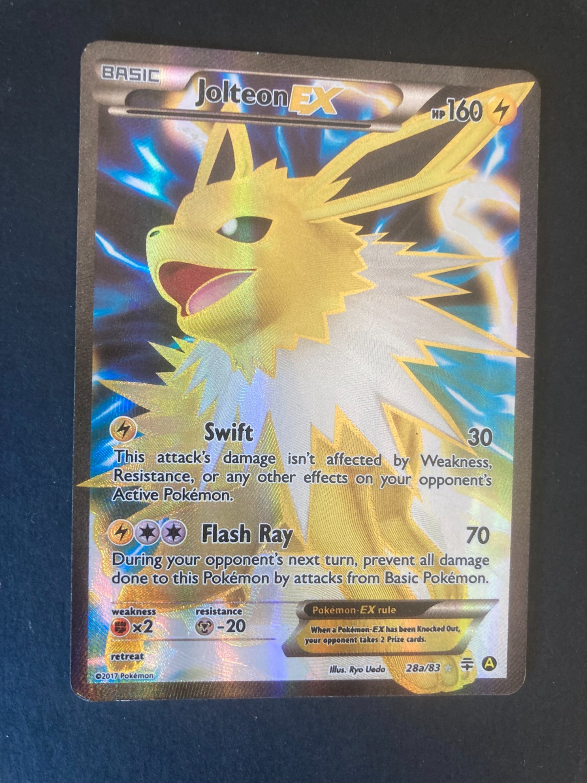Pokemon TCG Jolteon EX 28a/83 XY Generations Promo Ultra Rare Full Art LP