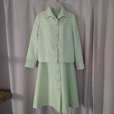 Vintage Vogue Original Dress Suit Green With Jacket Handmade