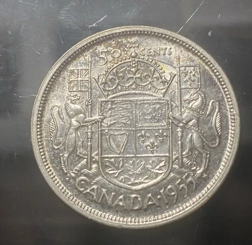 1955 Canadian Silver 50 Cent ~ Please L@@K Nice Grade & Better Date, 800 Silver