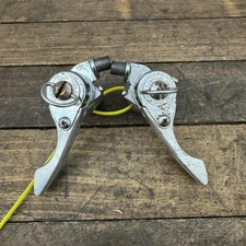 Vintage SunTour Power Thumb Shifter Set Friction MTB Mountain Bike Silver 80s