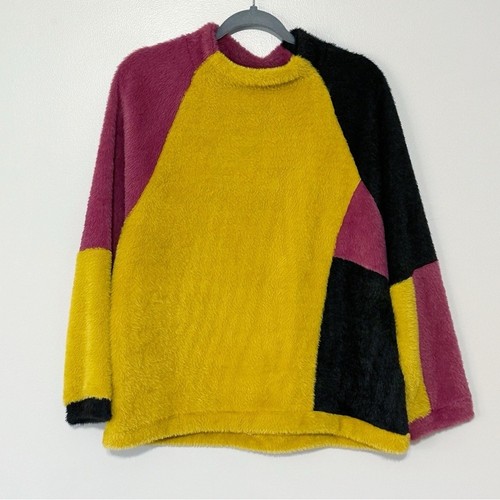 Lisa Bayne Color Block Fuzzy Sweater Size Large