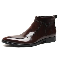 British Chelsea Boots Men's Fashion Pointed Toe Side Zip High Top Ankle Boots Sz