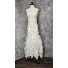 Cicci Women XS Silk Beaded Mermaid Fairy Dress Hoco Gown Wedding Gala Ethereal