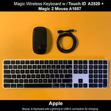 Apple Magic Keyboard Touch ID A2520 Magic Mouse 2 - Bundle Black /Silver