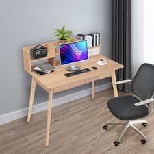 Home Office Computer Desk Writing Desk Work/study Table W/ Drawer Bookshelves