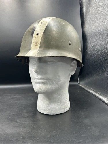 Vintage Vietnam Era M1 Helmet Liner Fiberglass MP Stripe Military US-EL