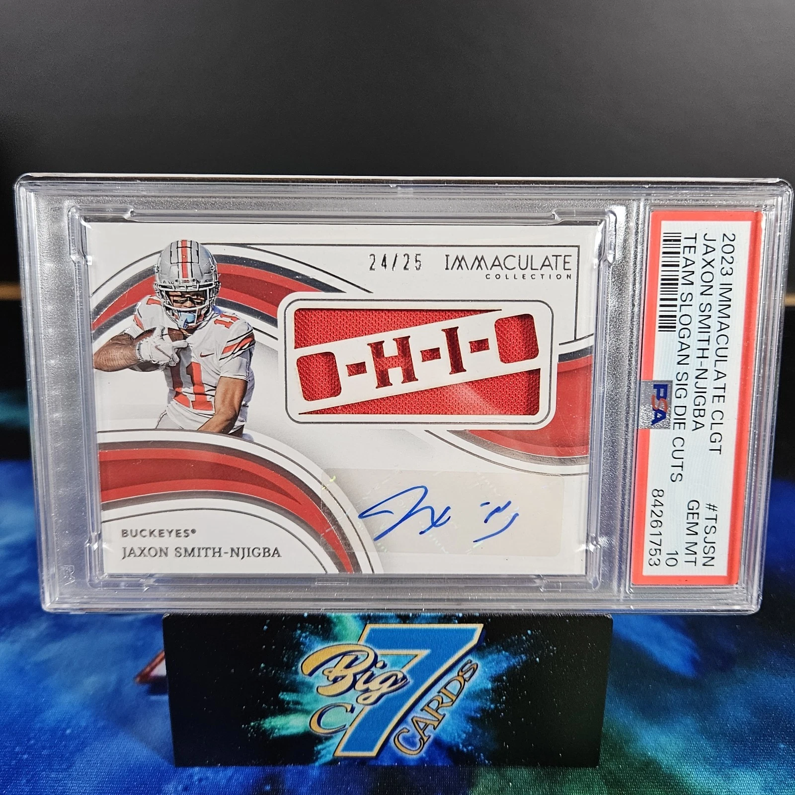 Jaxon Smith-Njigba Panini Immaculate Collection Collegiate Team Slogan Signatures Die Cuts #TSJSN Base