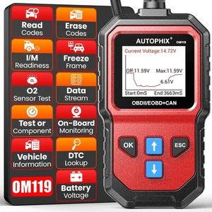 AUTOPHIX OM119 OBDII Diagnostic scanner de code de voiture éteindre MIL lampe