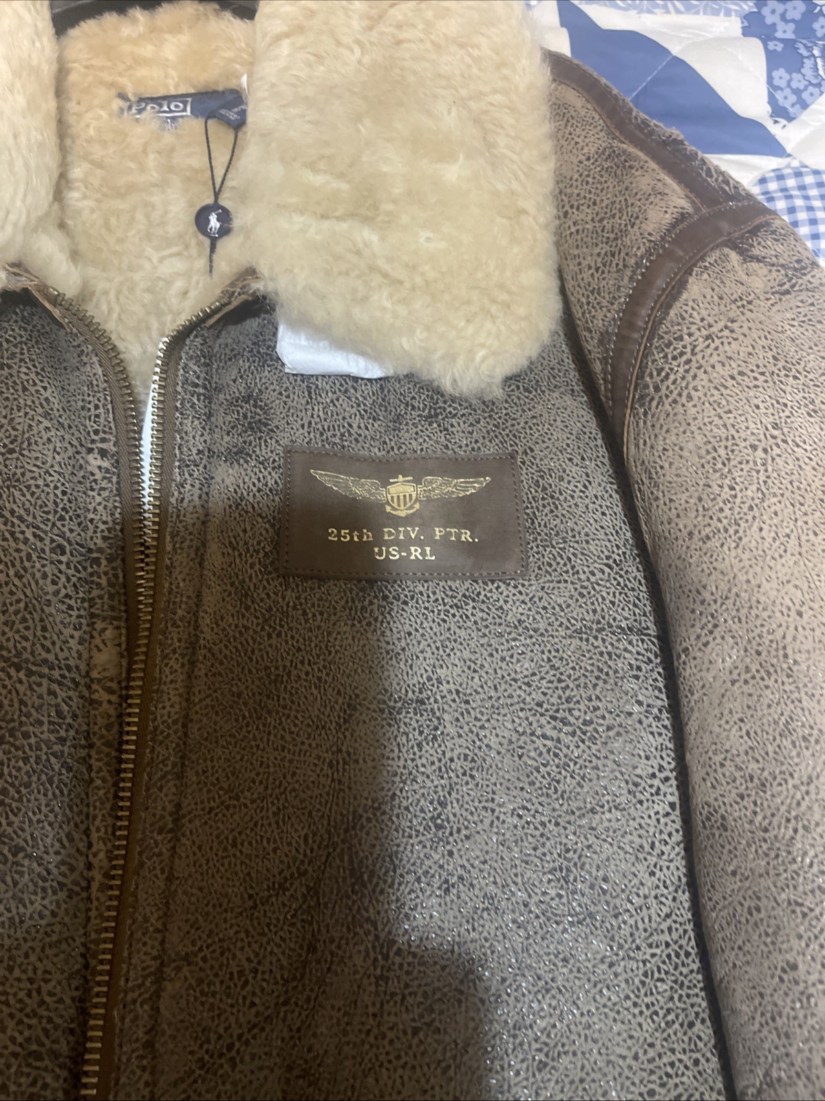 Men's Leather Bomber Jacket Brown image 3