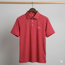 NEW Rhoback Ohio State Helmet Decal Shirt Men's Short Sleeve Performance Polo