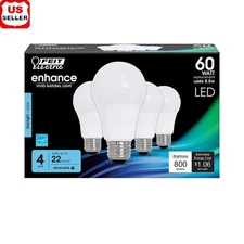 Dimmable A19 LED Bulbs 8.8W 60W Equivalent 5000K Daylight 800 Lumens 4 Pack New