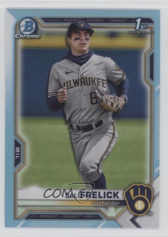 2021 Bowman Draft Chrome Sky Blue Refractor Sal Frelick #BDC-172 02lc