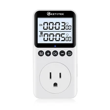 KTTS02 Digital Timer Outlet Plug in Timer Switch Socket Indoor Infinite Repea...