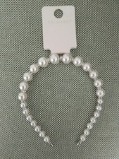 Primark Women's White Pearl Effect Headband