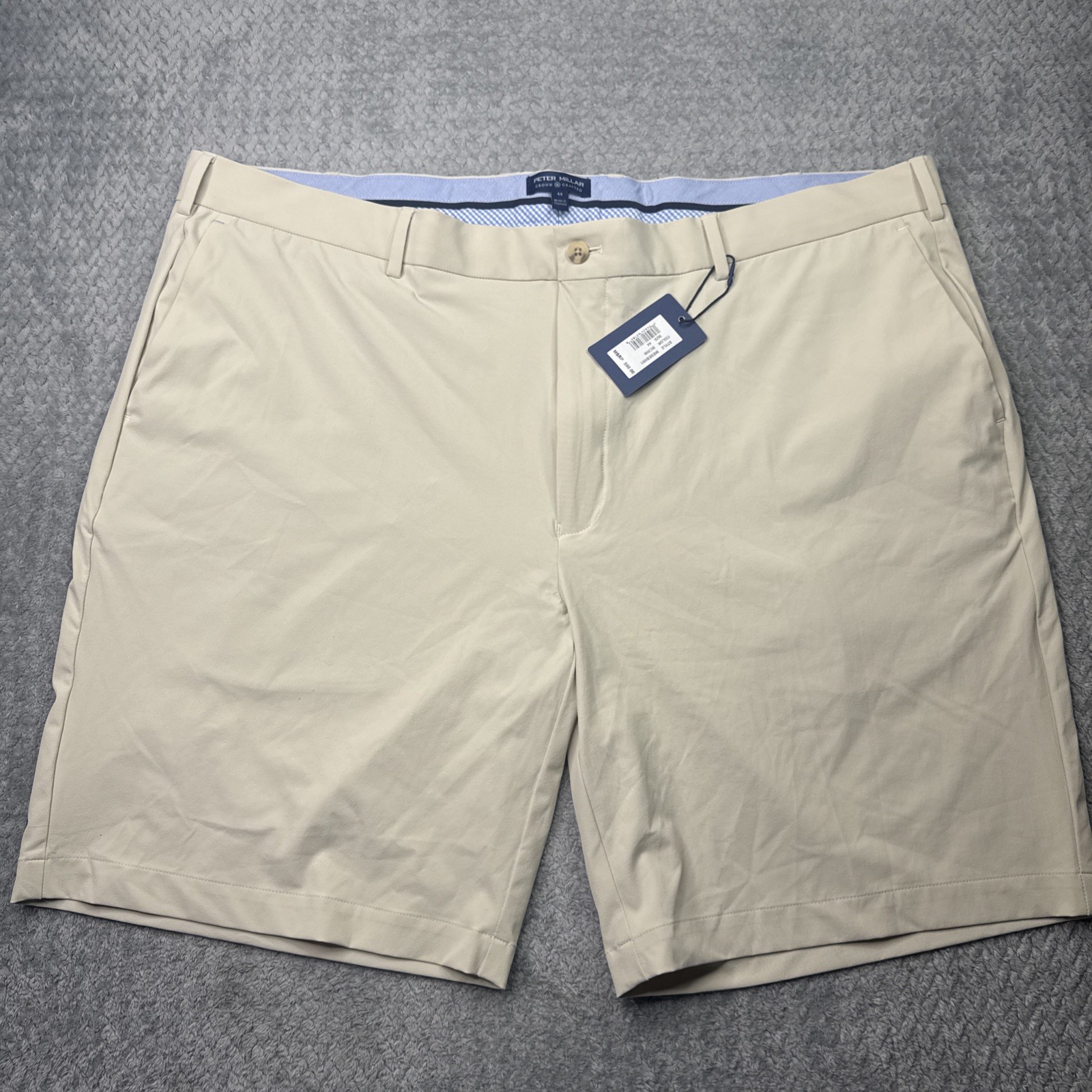 Peter Millar Crown Crafted Shorts Mens 44 Beige Stealth Performance Stretch Golf