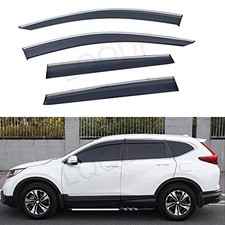4pcs Smoke Tint With Chrome Trim Outside Mount Tape On/Clip On Style PVC Sun