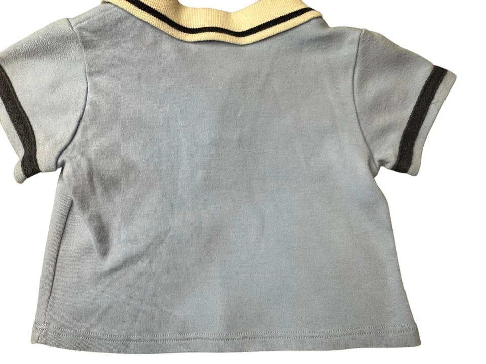Camisa Polo Vintage 6-9M Boyz by Nannette Azul Cuello Años 90 Marinero Preparación Náutica Foto 4 de 4