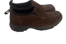 LANDS' END Brown Suede Walking Loafer Shoes Women s Size 6 1/2 Outdoors Comfort