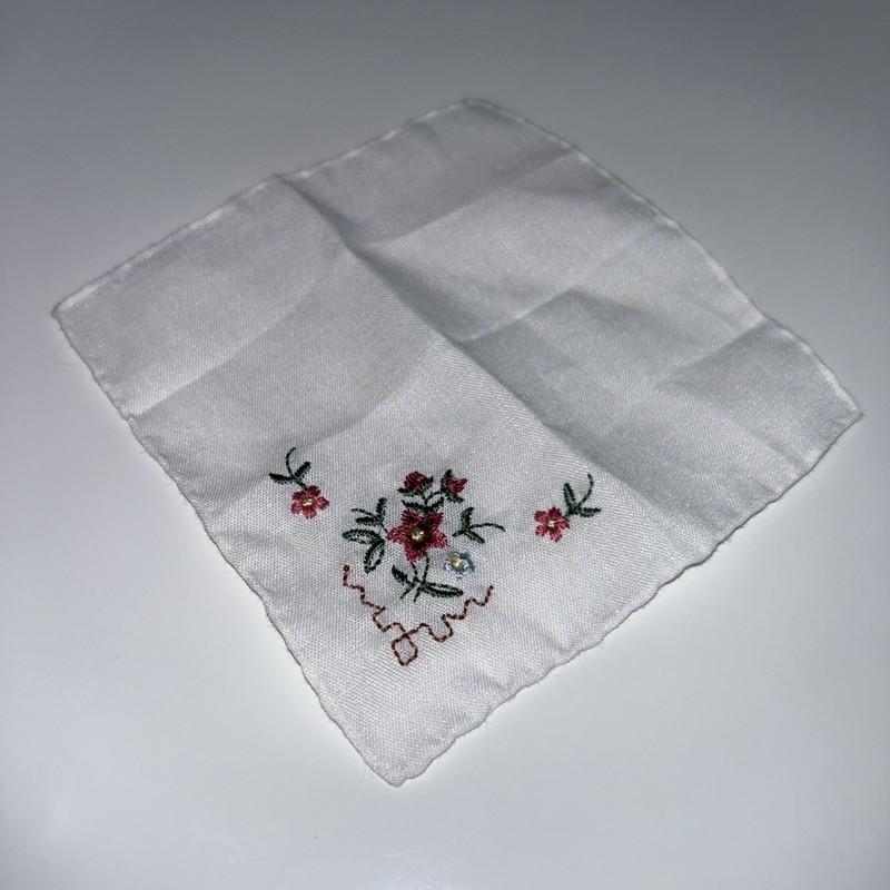 American Girl Doll Samantha Handkerchief Retired Embroidered Hankie Accessory