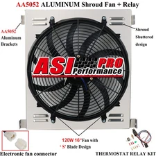 Radiator+Shroud Fan FOR 1930~1938 1937 Ford Model A Hi-Boy Rod Chevy V8 ENGINE