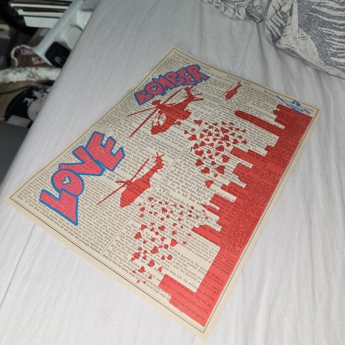 Love Bomber New Graffiti Art Reclaimed Holy Bible Page Original Blink Friction - Picture 4 of 5